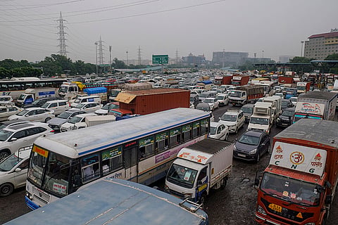 Weather: Traffic after rain in Gurugram